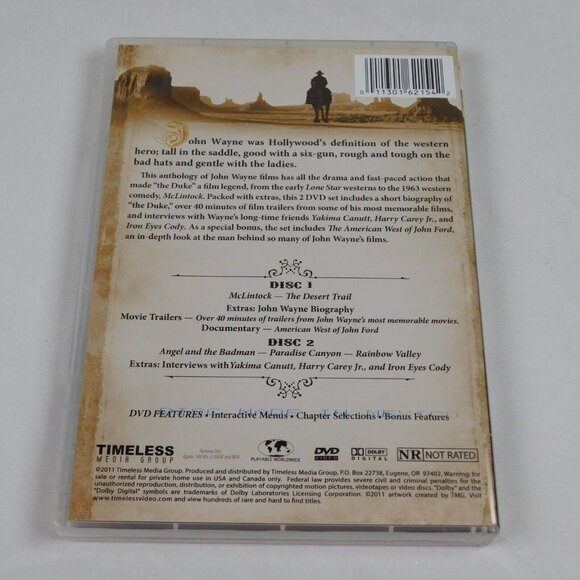 John Wayne Collection 2011 Anniversary Edition 2 DVD Set McLintock Angel Badman - Picture 2 of 6